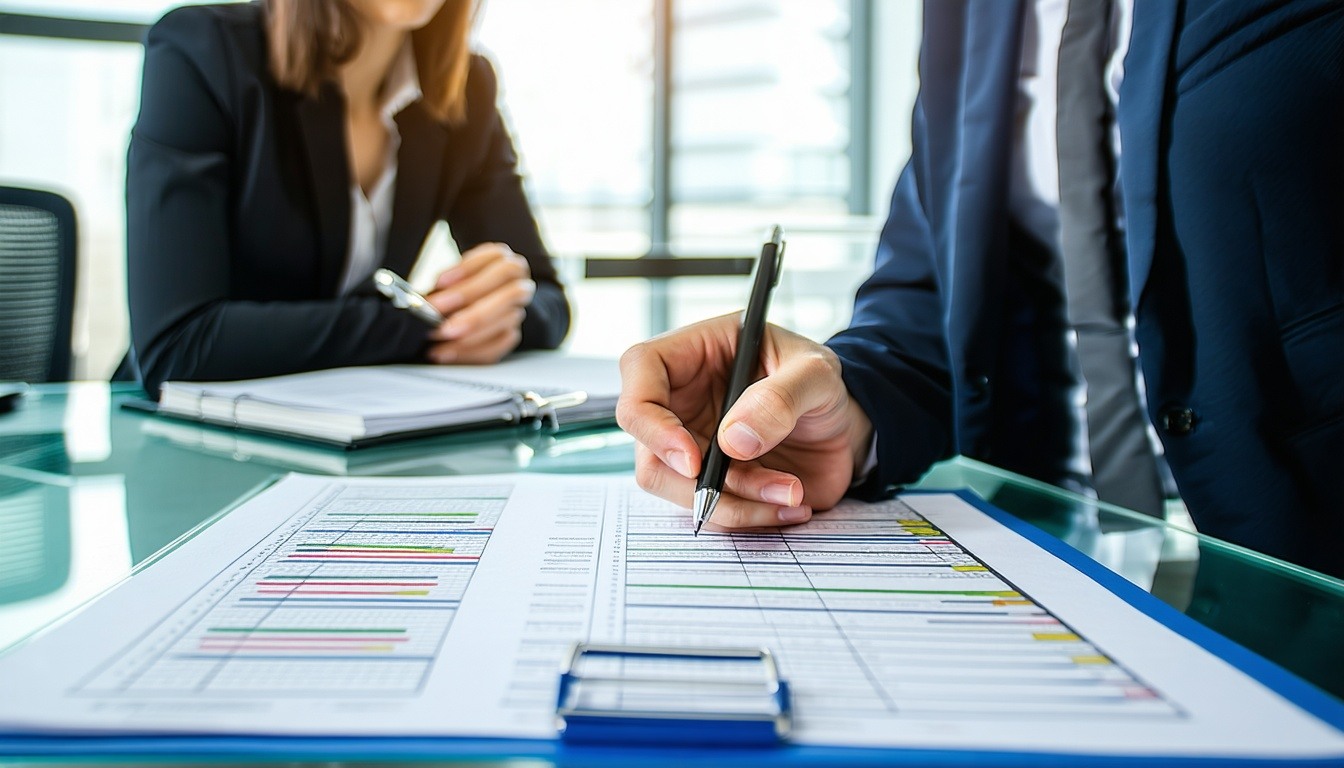 HR professional analyzing checklist